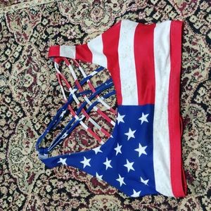Born Primitive American flag sports bra